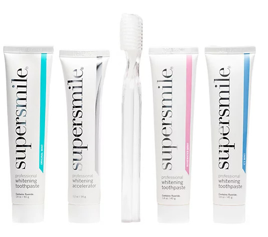 Supersmile Toothpaste & Accelerator 4-pc Sampler w/ Toothbrush - QVC.com | QVC