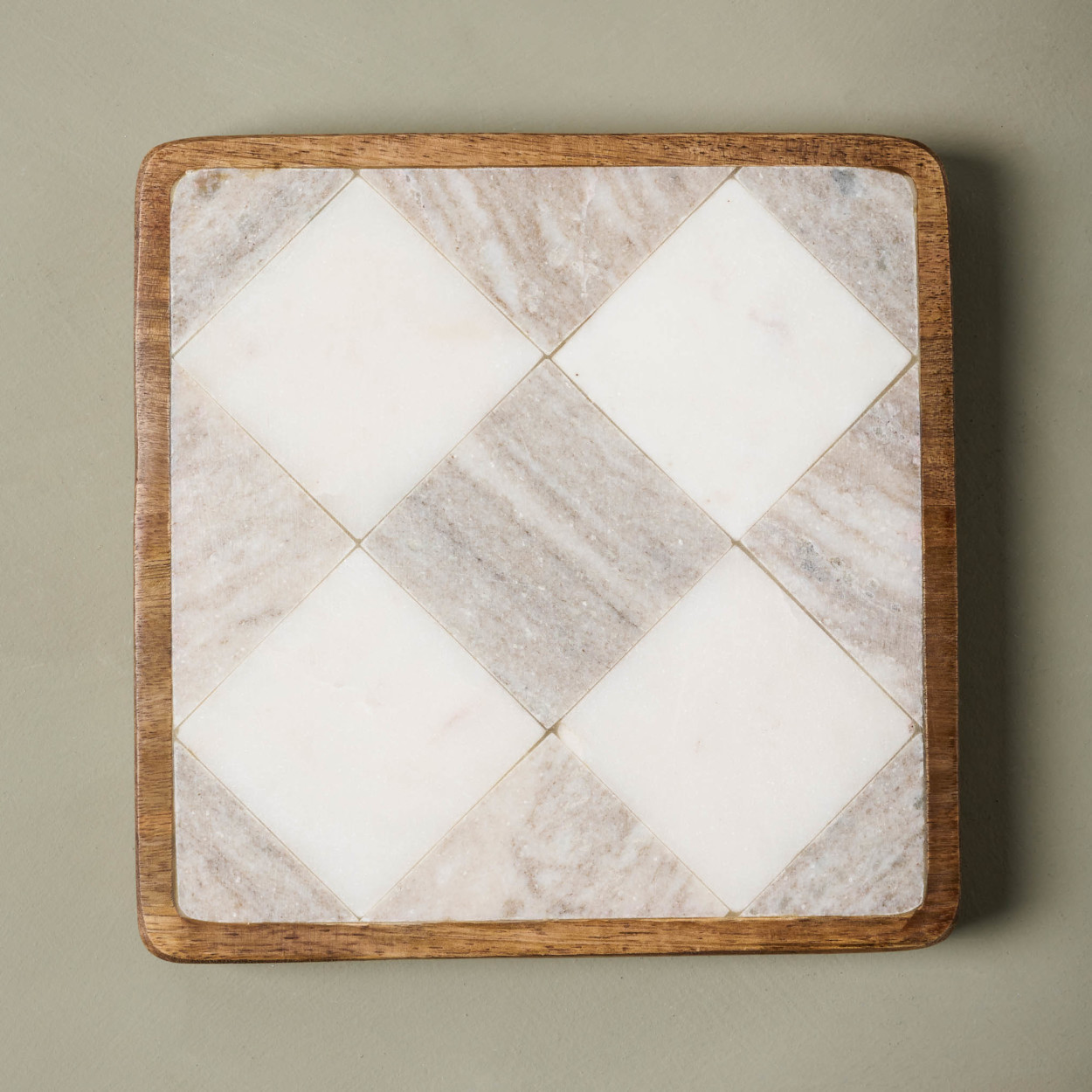 Everett Checkered Marble Trivet | Magnolia