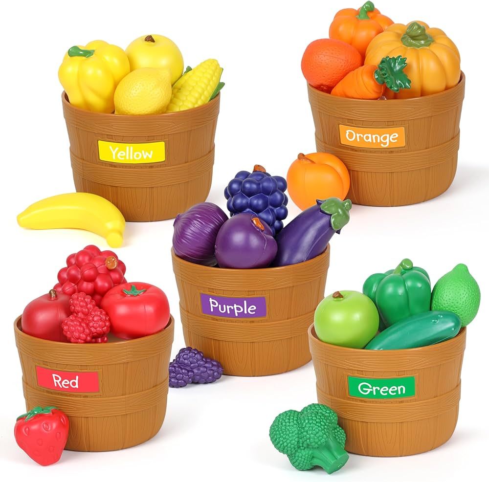 Learning Resources Farmer’s Market Color Sorting Set - 30 Pieces Age 18+ Months Toddler Learnin... | Amazon (US)