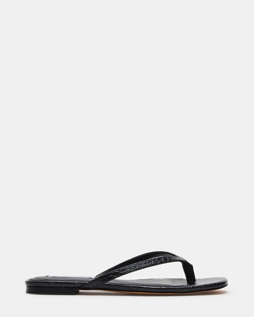 MARNIE Black Thong Strap Sandal | Women's Sandals | Steve Madden (US)