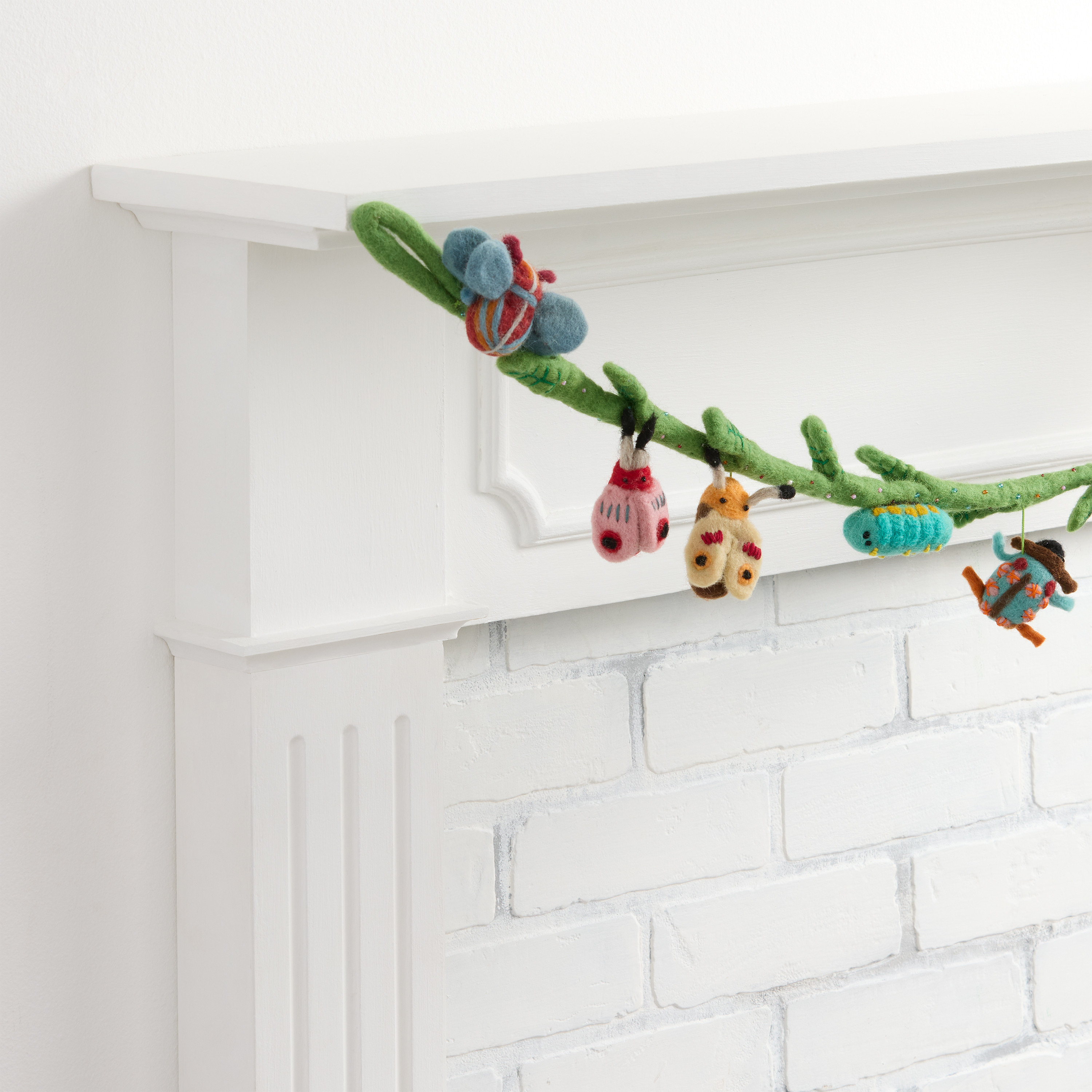 Multicolor Felted Wool Garden Bugs Garland | World Market