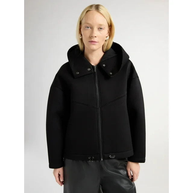 Scoop Women’s and Women's Plus Scuba Knit Hooded Jacket, Sizes XS-4X | Walmart (US)
