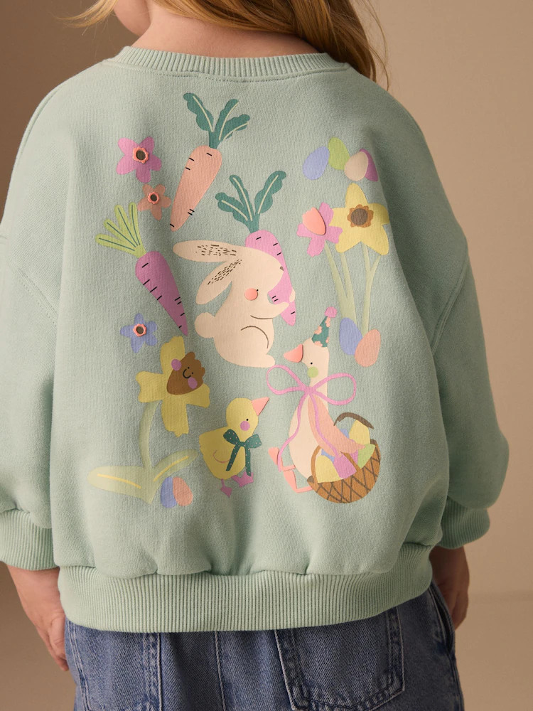 Green Easter Crew Neck Sweatshirt (3mths-7yrs) | Next US