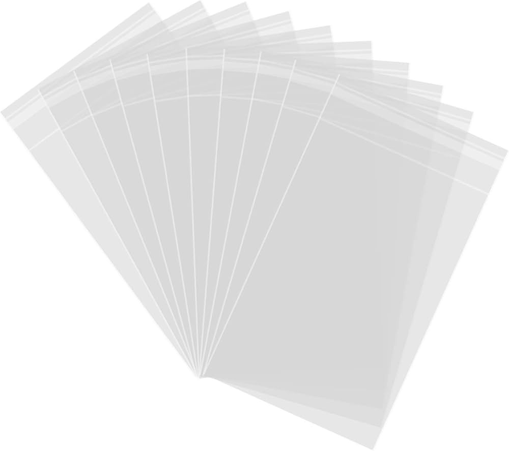 200ct Clear Plastic Bags, Self Sealing Cellophane Bags, Resealable Cellophane Bags for Bakery Coo... | Amazon (US)