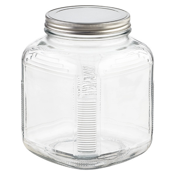 anchor 1 gal. Glass Cracker Jar Aluminum Lid | The Container Store