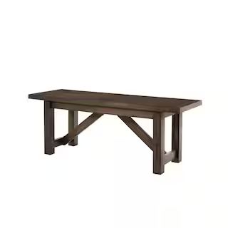 Plum Hill Smoke Brown Wood Backless Dining Bench (49 in. W x 18 in. H) | The Home Depot