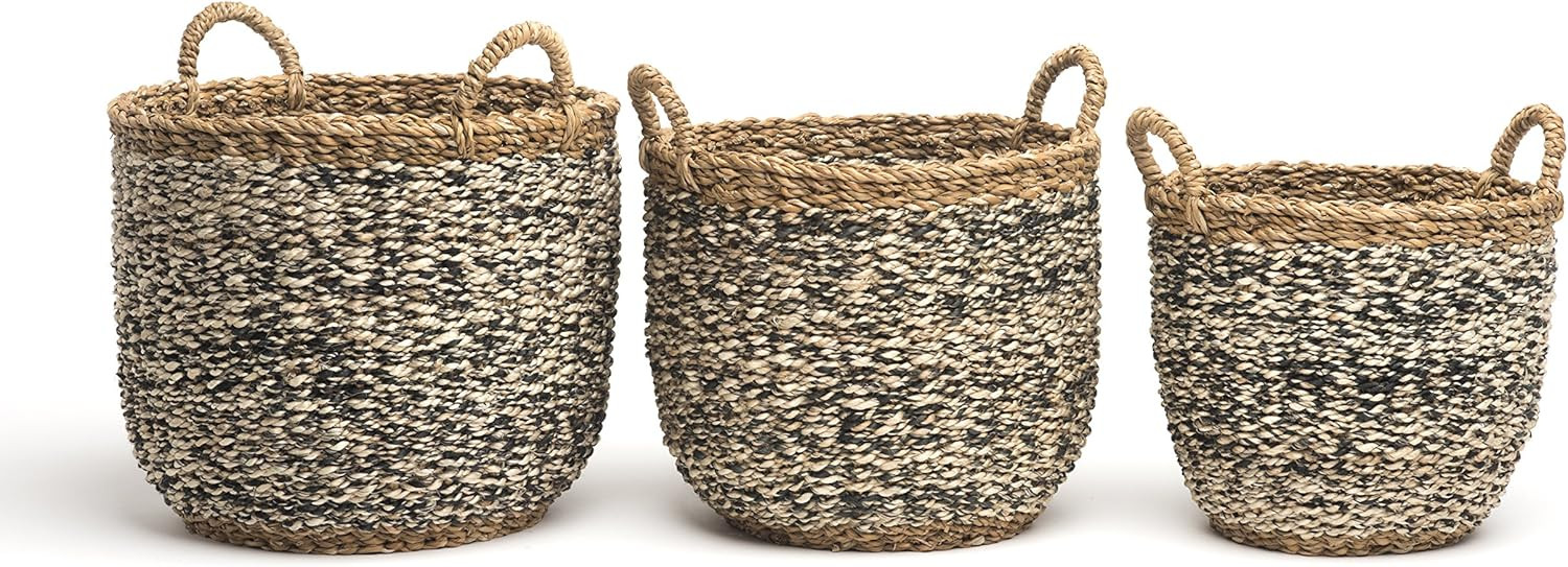 Fab Habitat Storage Basket Set with Handles - Handmade, Natural, Seagrass - Wicker Organizer for ... | Amazon (US)