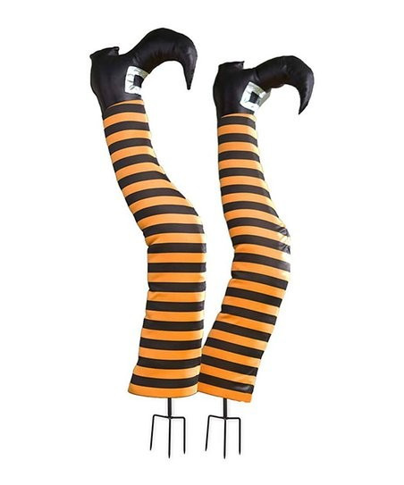 love this productOrange & Black Witch Legs Garden Stake Set | Zulily