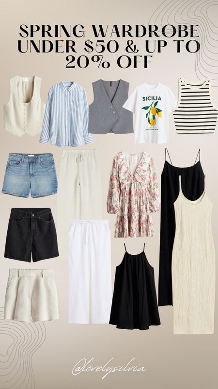 Spring wardrobe under $50 & up to 25% off! 

spring outfit, summer outfit, travel outfit, spring capsule wardrobe, summer capsule wardrobe, outfit idea, linen pants, linen shorts, denim shorts, vests, tshirt, tank top, button down top, black dress, floral dress, neutral dress, beige dress, under $50

#LTKsalealert #LTKfindsunder50 #LTKSeasonal