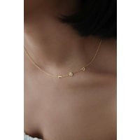 Sideway Initial Necklace, Necklace With Heart, Letter Symbol Two | Etsy (US)