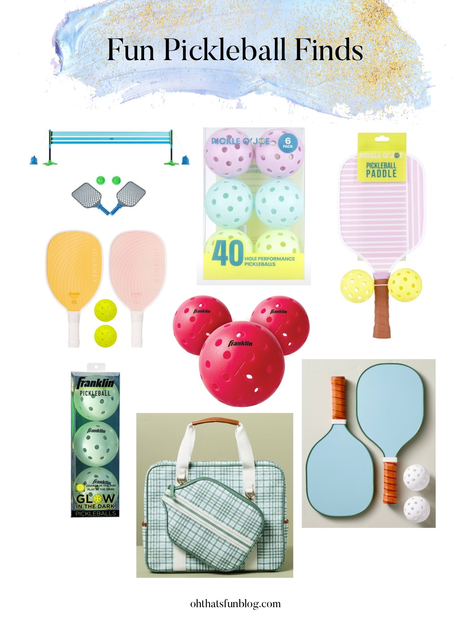 We have been loving playing pickleball as a family this summer! We are very much beginners and have no idea what we’re doing, but it’s a good time and keeps us active. These are some of the cutest pickleball finds. The kids play set is adorable and I think would make a good practice net for all ages. We love the glow in the dark balls for night games!! I have the pink and white striped paddle and the pastel ball set - they are so pretty and you cannot beat the prices! 

#pickleball #family #familyfun

#LTKKids #LTKFamily #LTKActive