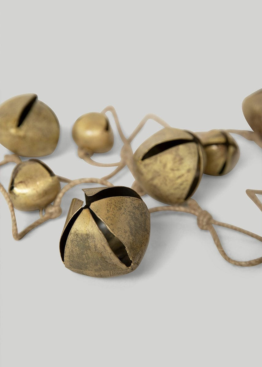 Antique Gold Jingle Bell Christmas Garland - 72 | Afloral