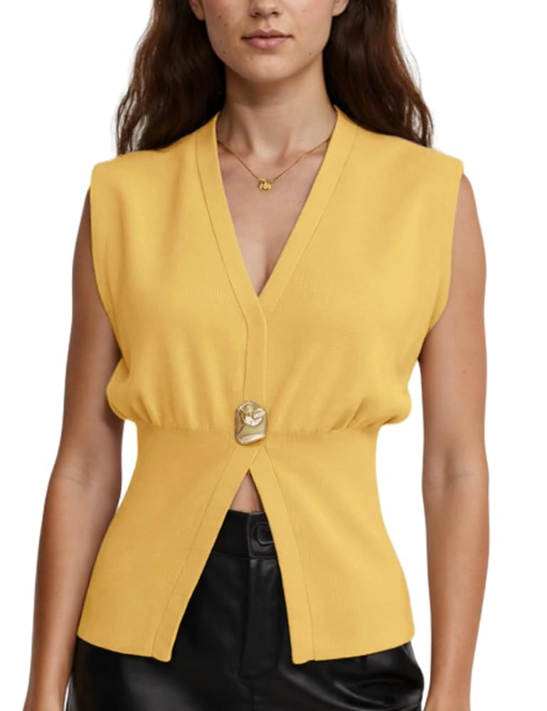 AMEBELLE Womens Vest Tops Button Down V Neck Sleeveless Knit Summer Top for Women | Amazon (US)