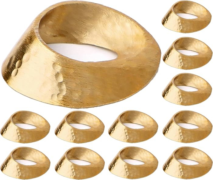 ALPHA Living HOME Metal Napkin Rings Set of 12 - Gold Mobius Design for Table Decor, Elegant Napk... | Amazon (US)
