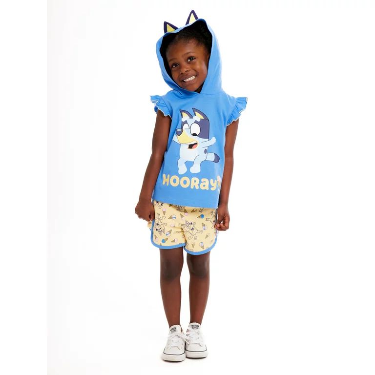 Bluey Toddler Girl Cosplay Graphic Hoodie and Shorts Set, 2-Piece, Sizes 2T-5T | Walmart (US)