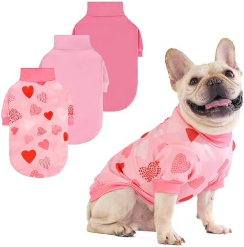 KOOLTAIL Valentine's Day Dog Sweater for Small Dogs, 3 Pack Fleece Puppy Shirt Turtleneck Pullove... | Amazon (US)