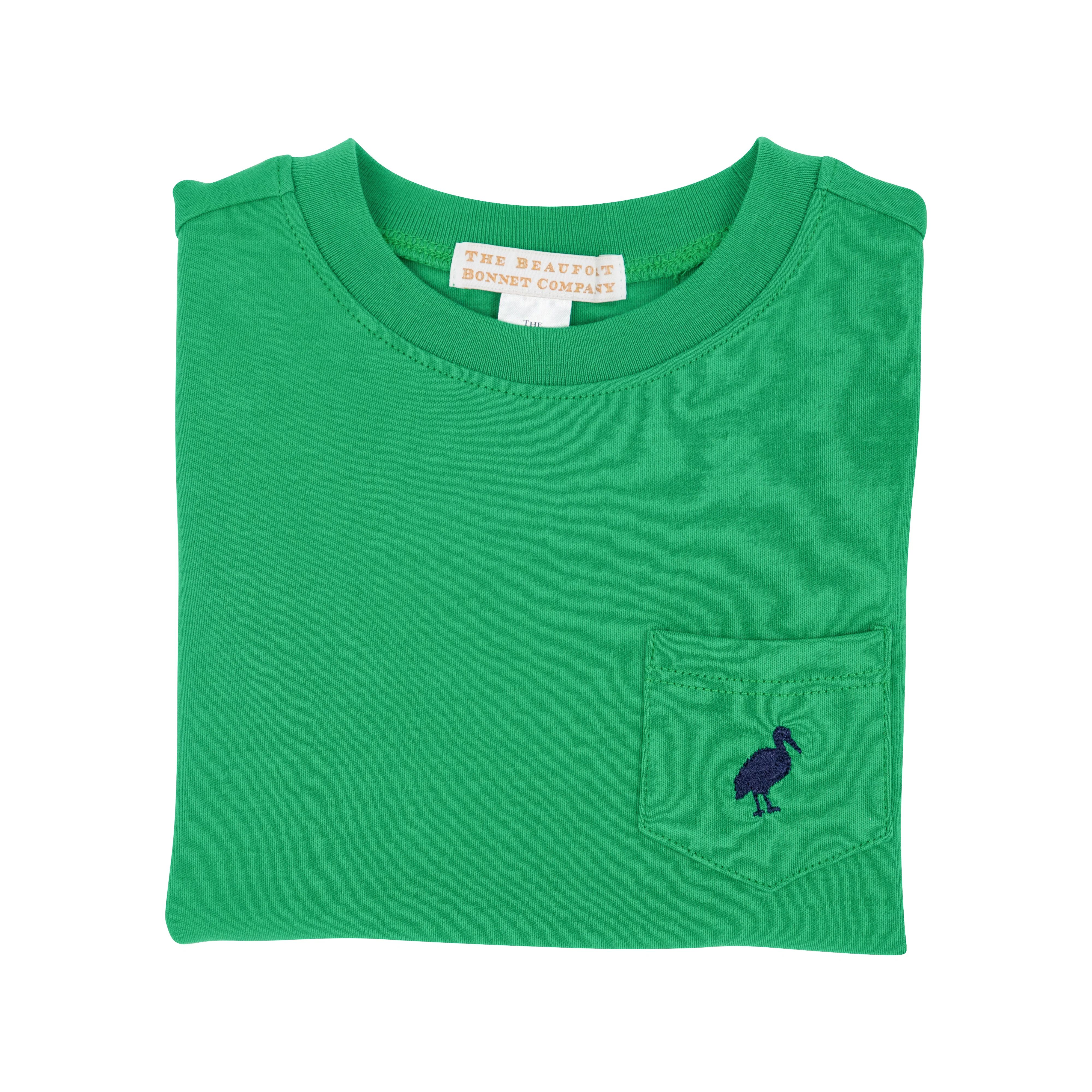 Carter Crewneck (with pocket) - Kiawah Kelly Green with Nantucket Navy Stork | The Beaufort Bonnet Company