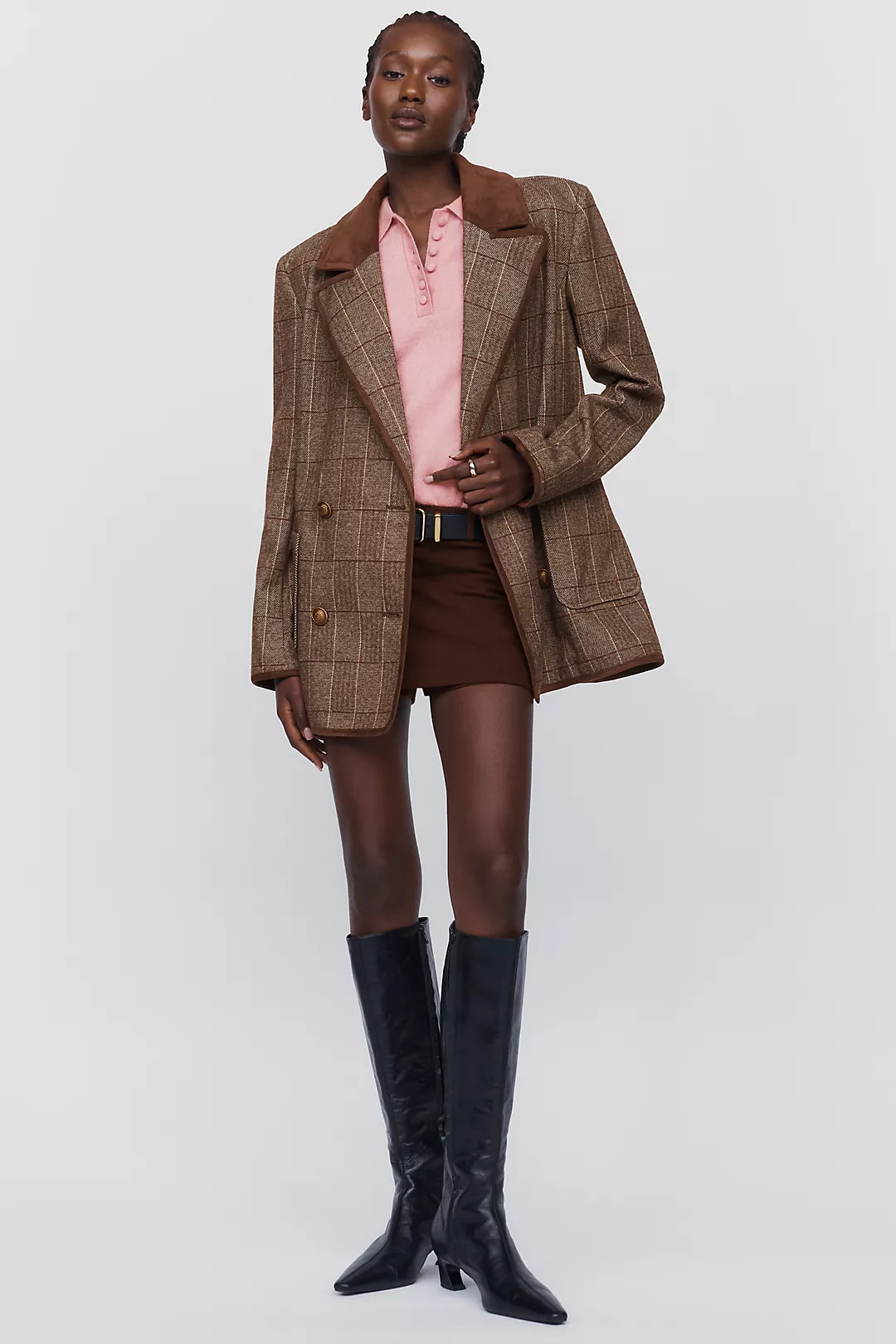 Double-Breasted Knit Blazer Jacket | Anthropologie (US)