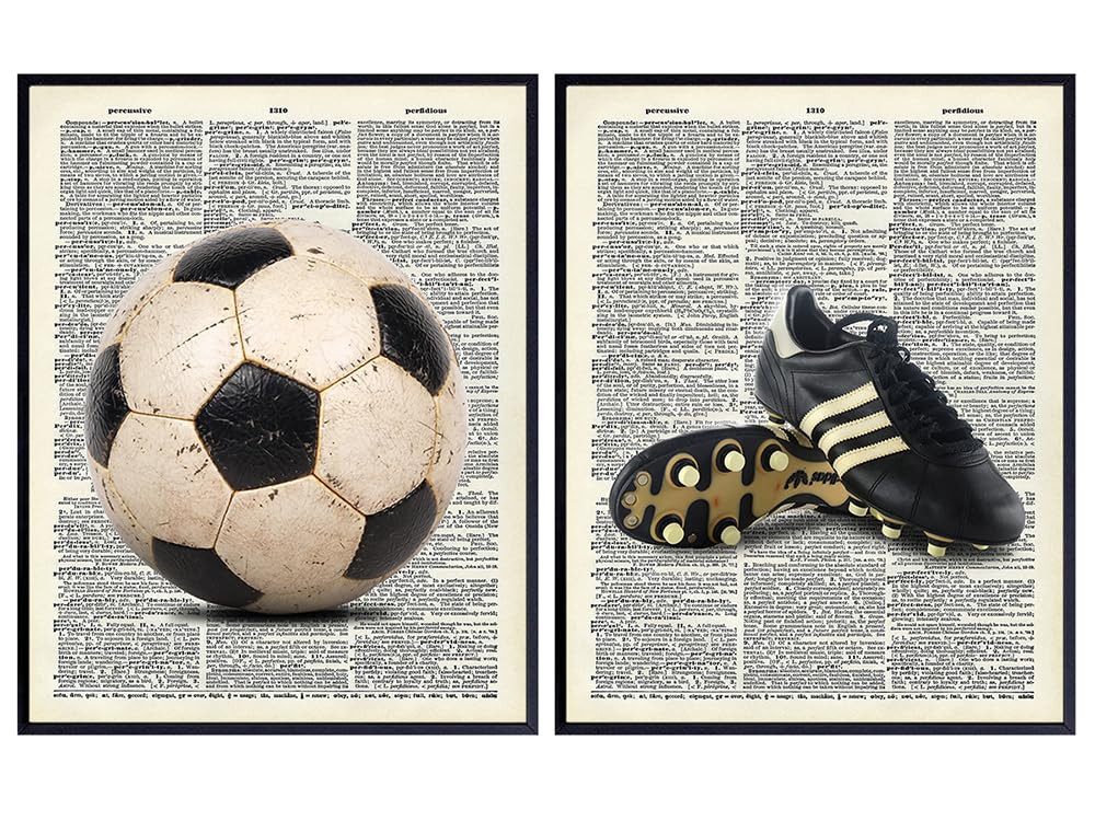 Vintage Soccer Wall Art LARGE 11x14 - Retro Decor for Boys Room, Gym, Workout Room, Game Room, Sp... | Amazon (US)