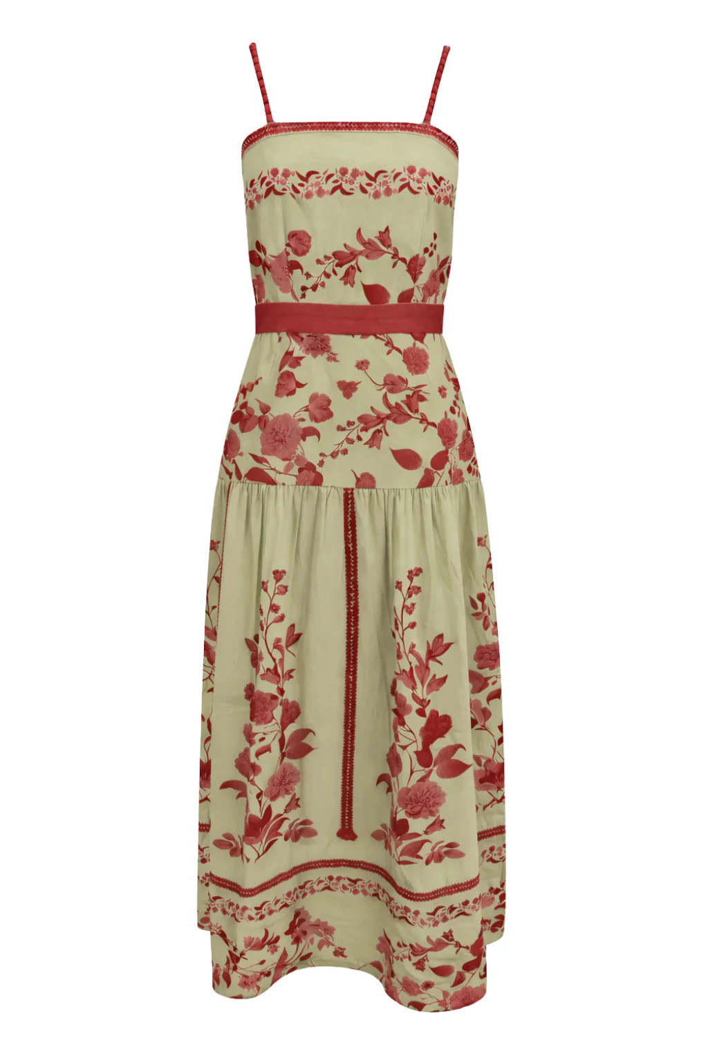 Asher Coral Petal Floral Midi Dress | Anna Cate Collection