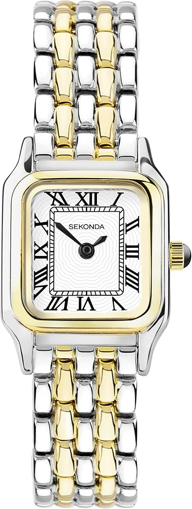 Sekonda Monica Ladies 20mm Quartz Watch in White with Analogue Display, and Two Tone Alloy Strap | Amazon (US)