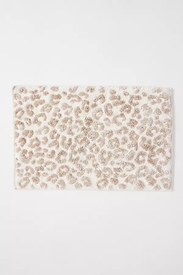 Lola Leopard Tufted Cotton Bath Mat | Anthropologie (US)