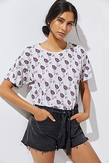 Kendra Dandy Flamingo Printed Tee | Anthropologie (US)