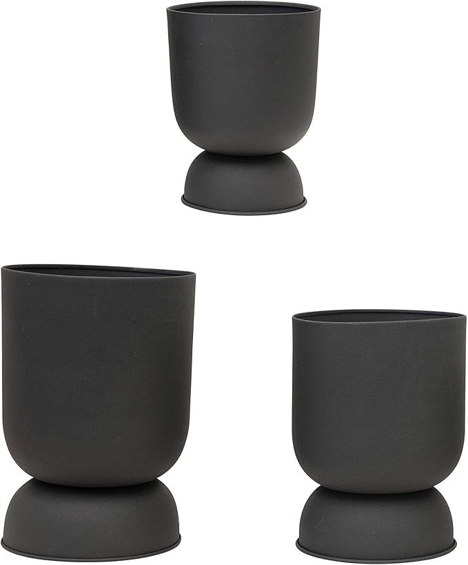 Bloomingville Textured Metal Footed, Black Finish, Set of 3 (Holds 9", 8" & 7" Planter Pot, 3 | Amazon (US)
