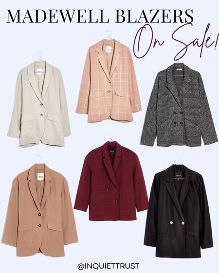SALE ALERT! Check out these Madewell Blazers that are on SALE! From neutral blazers, patterned blazers, double-chested blazers, Madewell got some of these stylish office blazers and statement blazers in store!

Madewell finds, Madewell faves, Madewell fashion, women workwear, women workwear ideas, women workwear inspo, women blazers, office outfit ideas, office outfit inspo, women office outfit idea, women office outfit inspo

#LTKworkwear #LTKSale #LTKstyletip