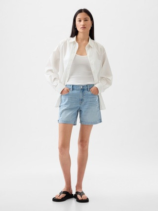 5" Mid Rise Denim Girlfriend Shorts | Gap (CA)