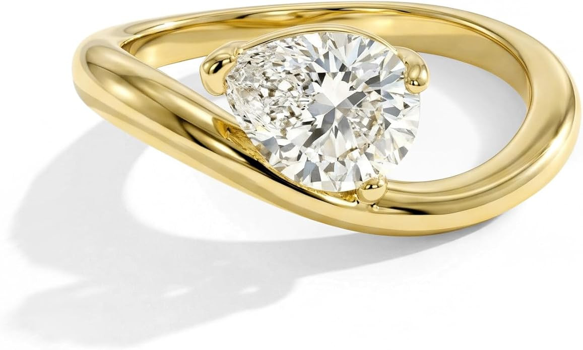 14K Gold-Plated Wedding Bands for Women Dainty Stackable Cubic Zirconia Promise & Engagement Ring... | Amazon (US)
