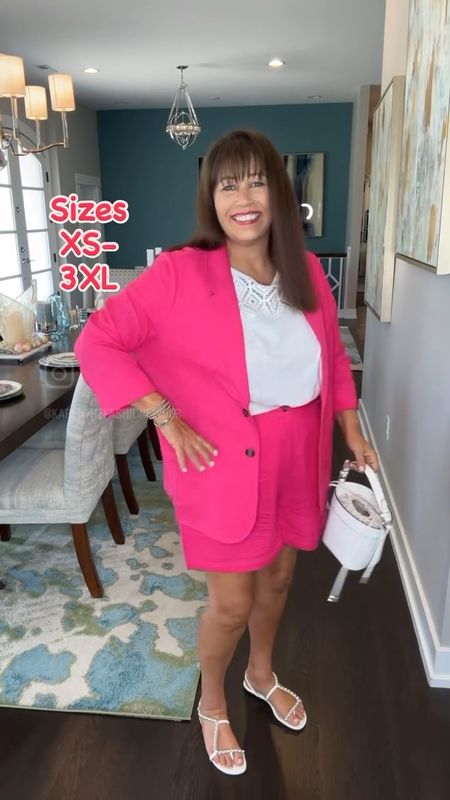 Trending linen blend blazer and matching shorts. Styled with cute white tee!! Walmart cuteness!!

Sizes XS to 3XL. I’m wearing XL in the blazer and shorts. 

#shortset
#walmartfashion
#linenoutfit  

Follow my shop @417bargainfindergirl on the @shop.LTK app to shop this post and get my exclusive app-only content!

#liketkit #LTKfindsunder50 #LTKstyletip #LTKover40
@shop.ltk
https://liketk.it/4F4q5

#LTKplussize