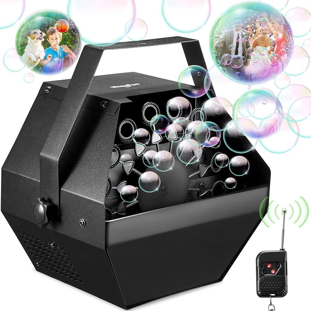 Theefun Bubble Machine: Wired and Wireless Remote Control Bubble Blower Machine with Over 800+ Bu... | Amazon (US)