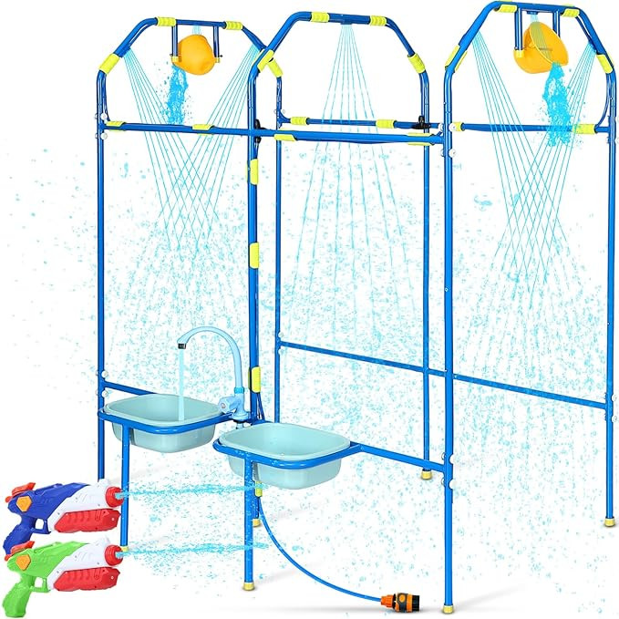 Amazon.com: THISWUW Water Park Sprinkler Toy for Kids, Heavy-Duty Steel Backyard Waterpark Splash... | Amazon (US)