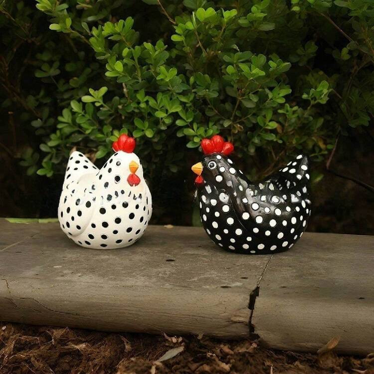 1pc Resin Rooster Sculpture, Resin Rooster Decor, Funny Chicken Ceramic Statue Art For Garden Outdoor Yard Decoration, Suitable For Home, Outdoor Yard, Farm House, Patio | SHEIN