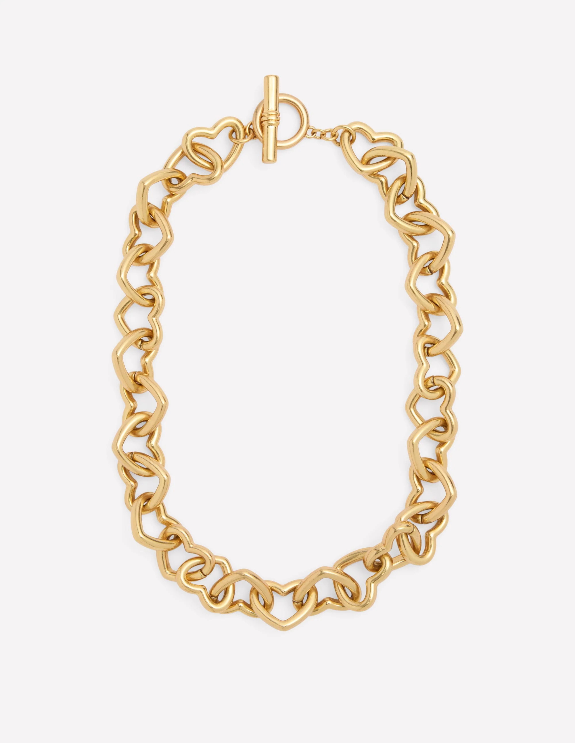 Chunky Heart Chain Necklace-Gold | Boden (US)