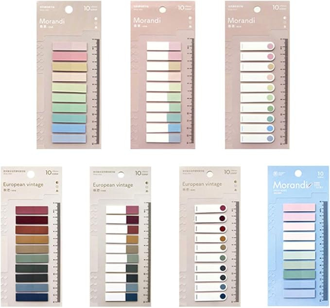 Tvoip 1400 Pieces Colored Page Markers,7 Sets Sticky Tabs in 60 Colors,Neon Sticky Notes Flags,Wa... | Amazon (US)