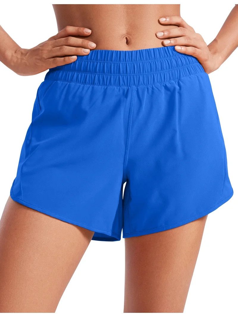 CRZ YOGA Athletic Shorts for Women 5" High Waisted Quick Dry for Running Workout Track with Zip P... | Walmart (US)