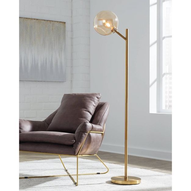 Abanson Floor Lamp Amber/Gold - Signature Design by Ashley | Target