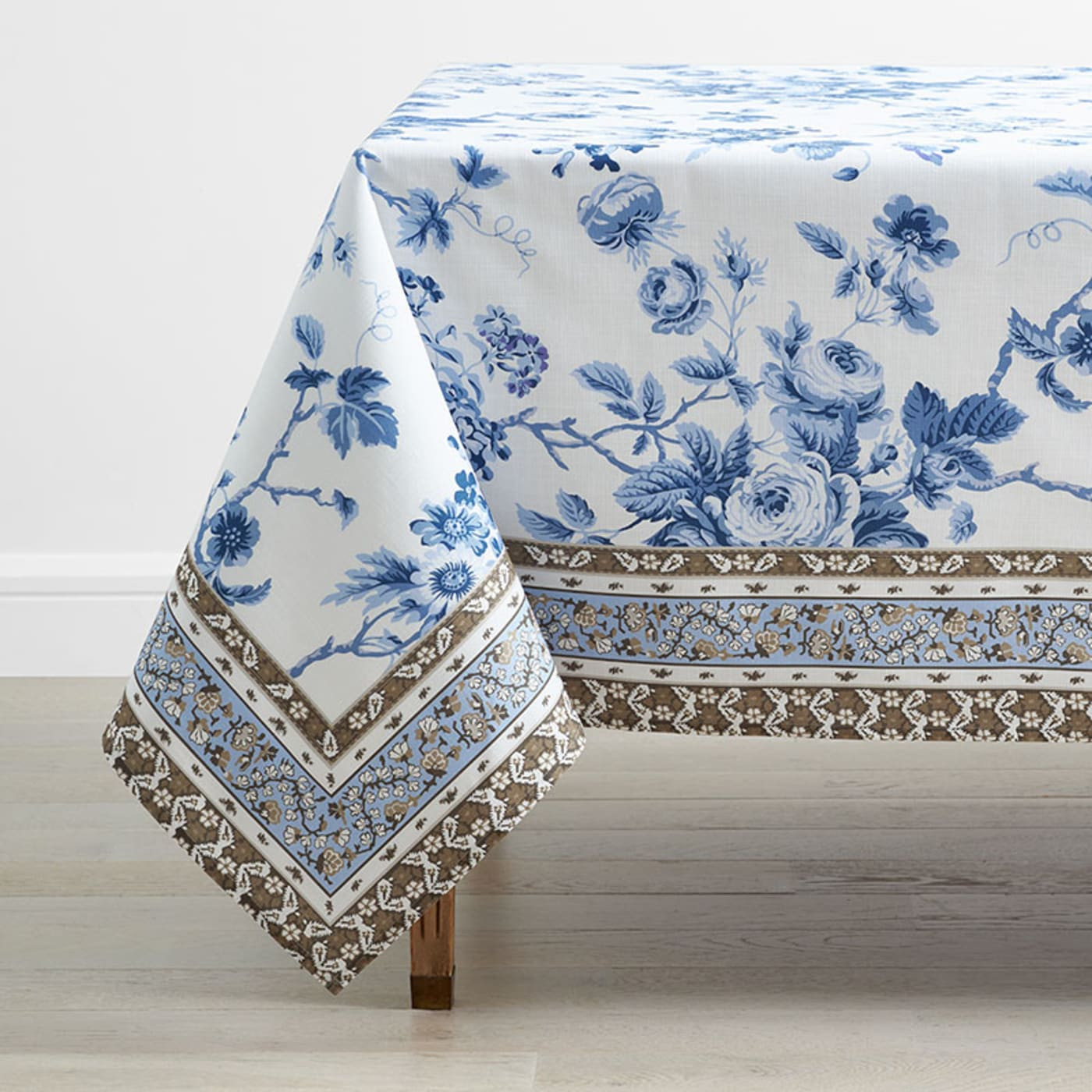 Navya & Gulab Tablecloth - Havati Blue, 70 in. x 90 in. | The Company Store