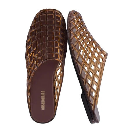 Cushionaire Lab Jelly Flats for Women, Closed Toe Slip On Lightweight Womens Mules with Woven Design and Cushioned Comfort | Walmart (US)