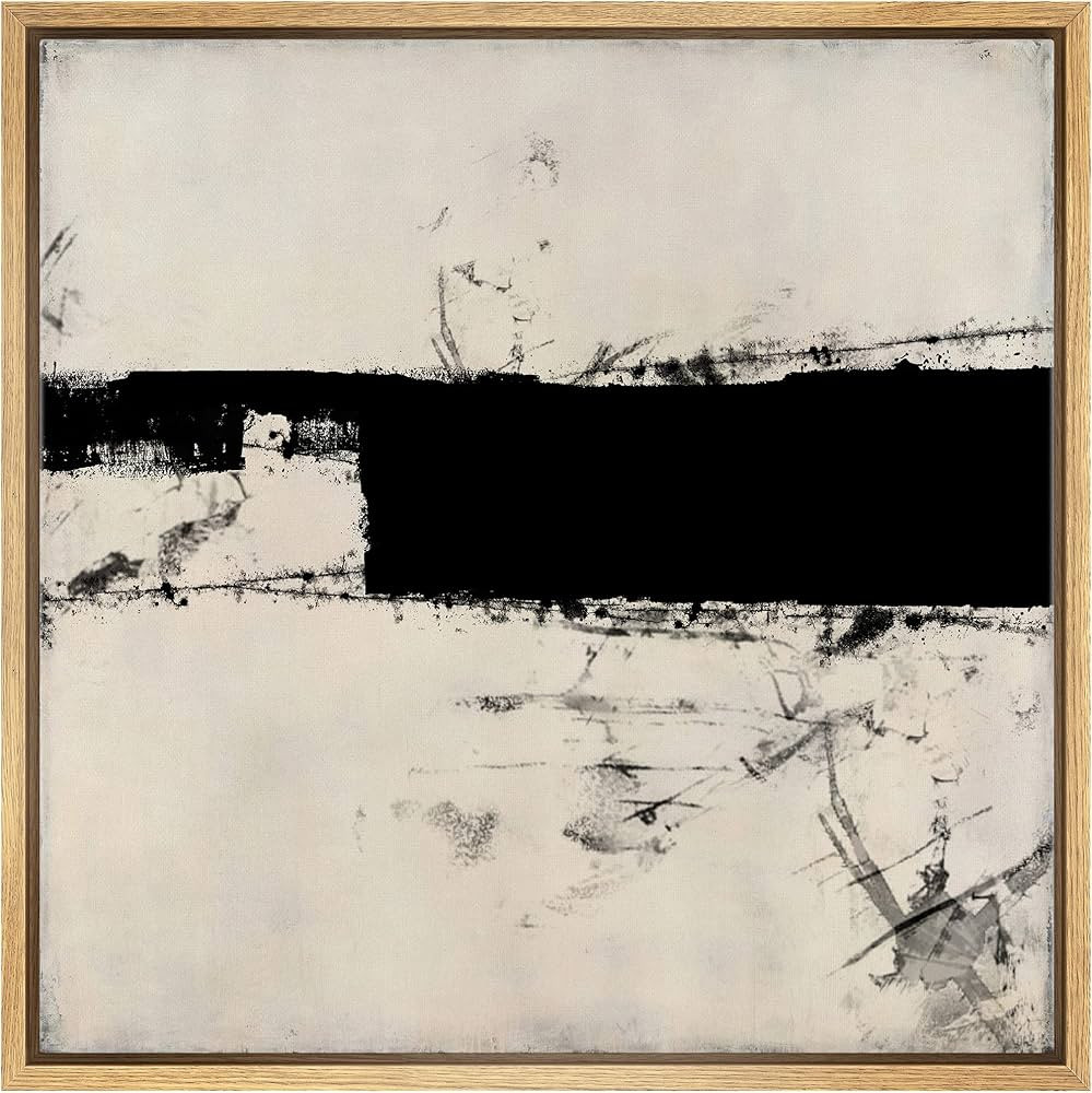 SIGNWIN Framed Canvas Print Wall Art Dark Grunge Industrial Paint Strokes Abstract Shapes Illustr... | Amazon (US)