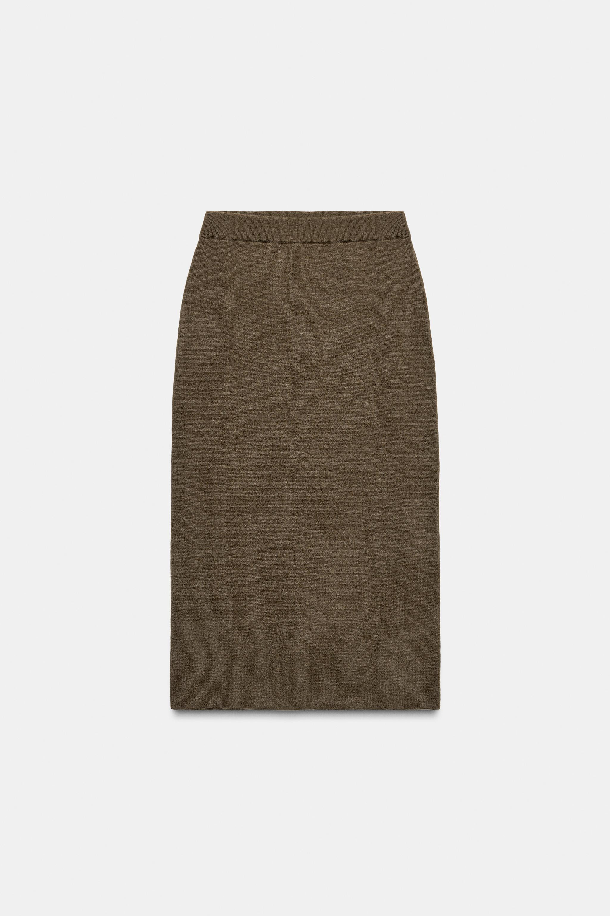 WOOL BLEND STRAIGHT MIDI SKIRT | Zara US