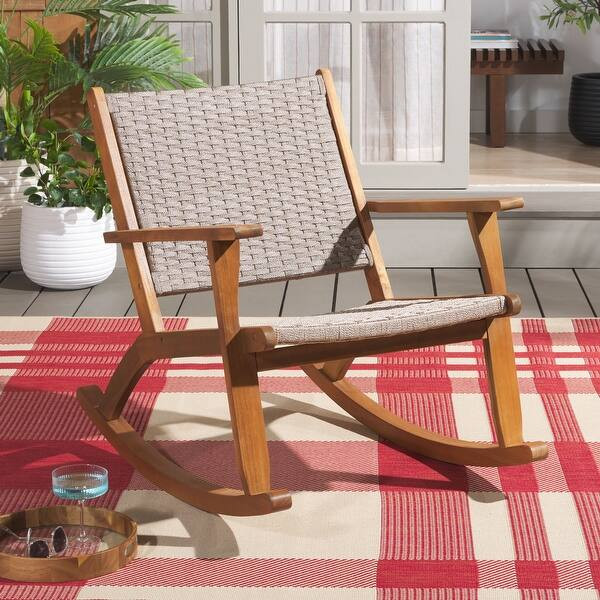 SAFAVIEH Outdoor Patio Furniture Daniel Rocking Chair - 26"W x 37"D x 32"H | Bed Bath & Beyond