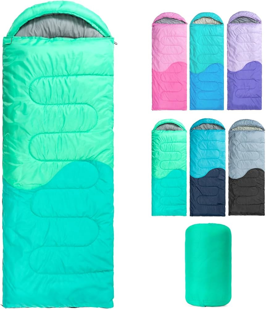 Sleeping Bag - 3 Seasons for Adults Kids Boys Girls Camping Hiking - Warm Cold Weather Lightweigh... | Amazon (US)