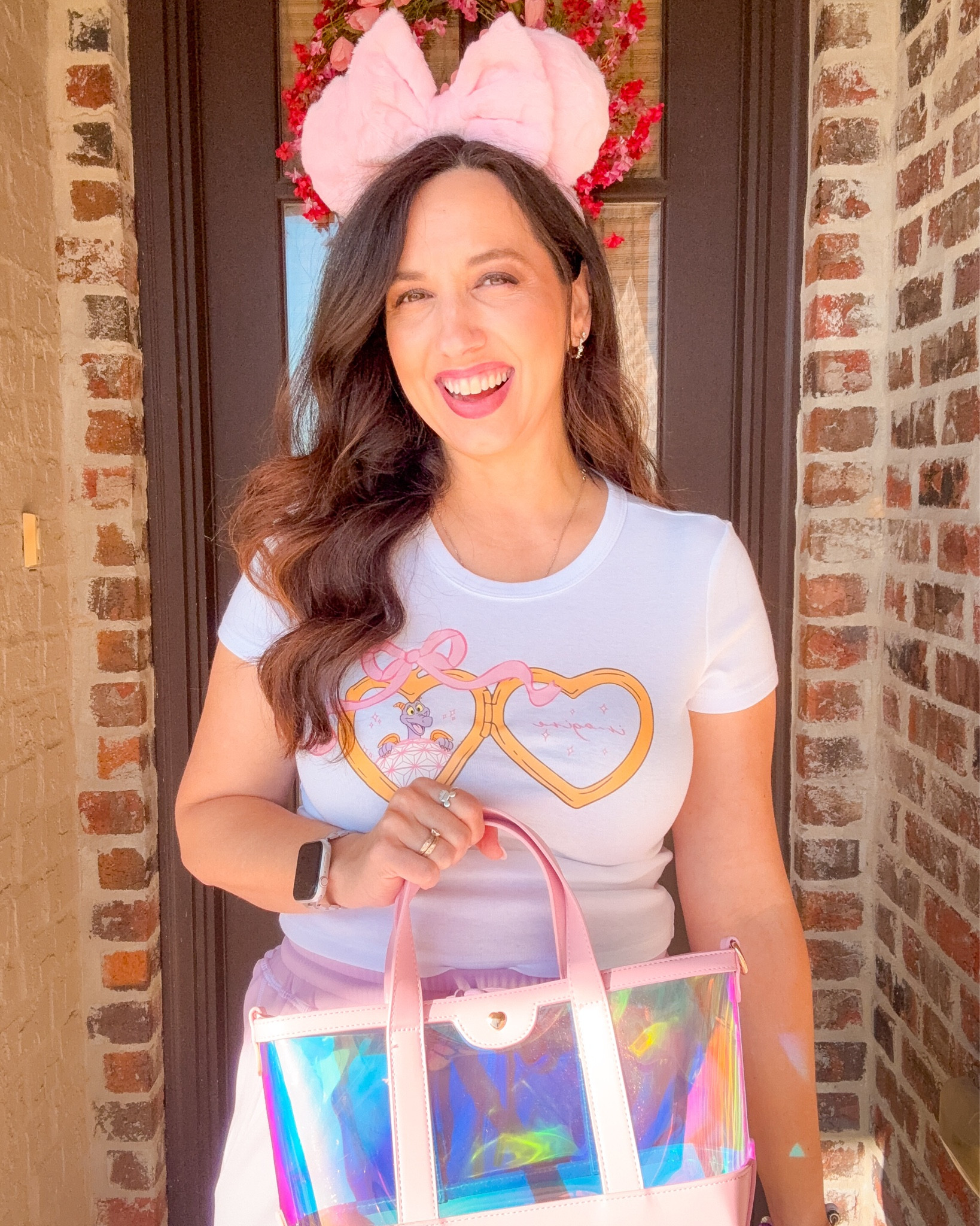 February 1st = Valentine vibes with Figment 💖🐉 and just 6 more days till I visit Festival of the Arts! 🎨✨ 

Bag from @audreylaineco -use code DEANN10 to save
Ears from @pineapplesandaloha 
Pants from @athmile.us 

#LTKValentine #LTKActive #LTKTravel