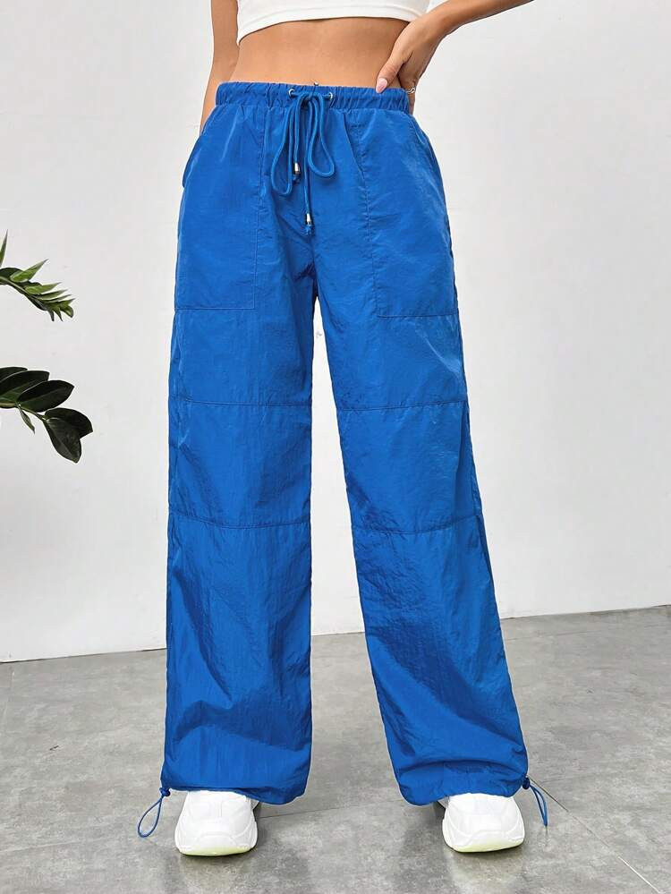 New
     
      SHEIN EZwear Solid Drawstring Waist Wide Leg Pants
       
              
       ... | SHEIN