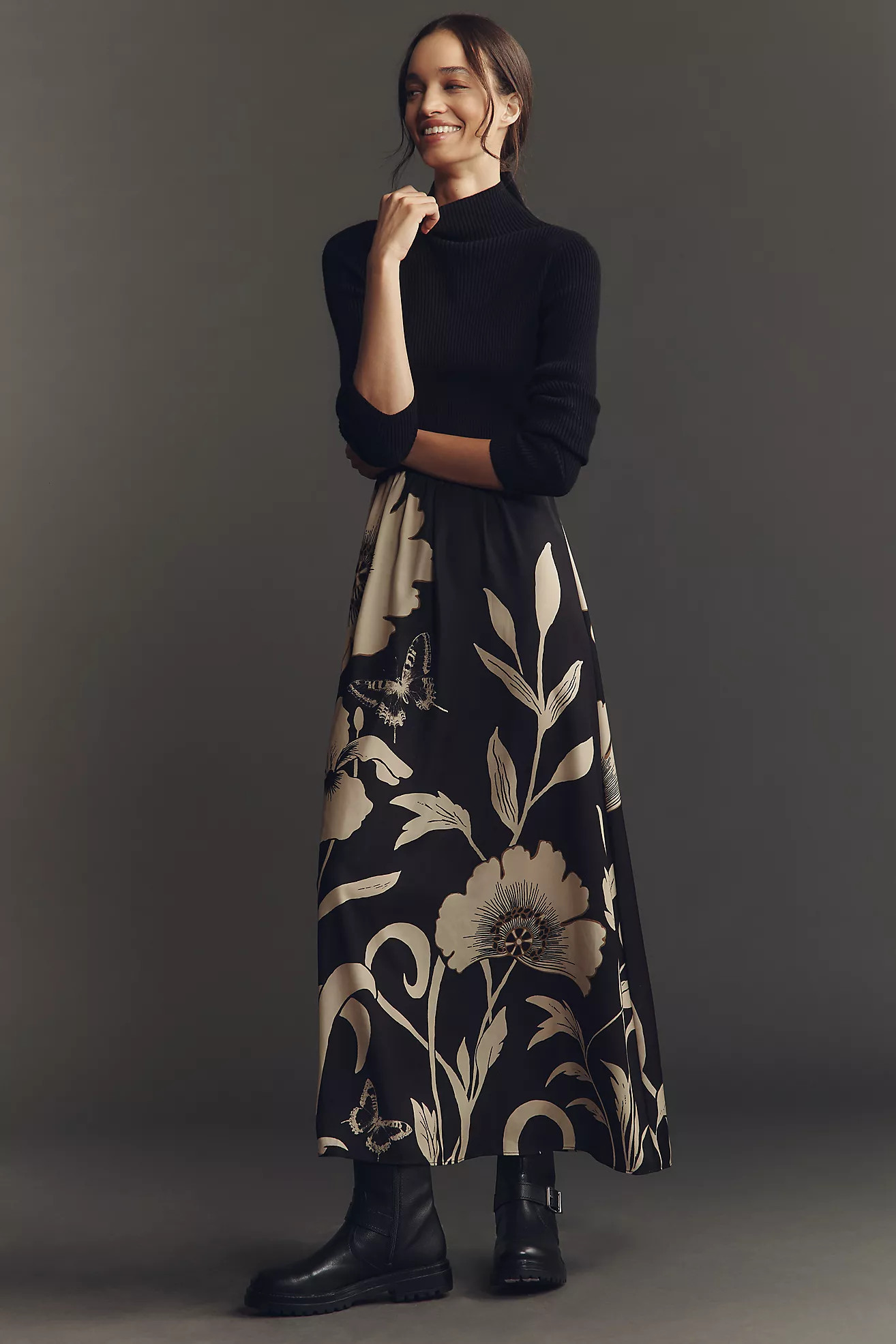 The Thea Long-Sleeve Twofer Maxi Dress | Anthropologie (US)