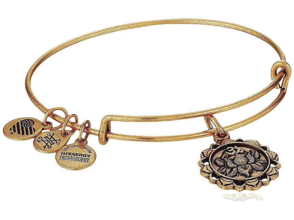 Alex and Ani Lotus Peace Petals IV Bangle (Rafaelian Gold) Bracelet | Zappos