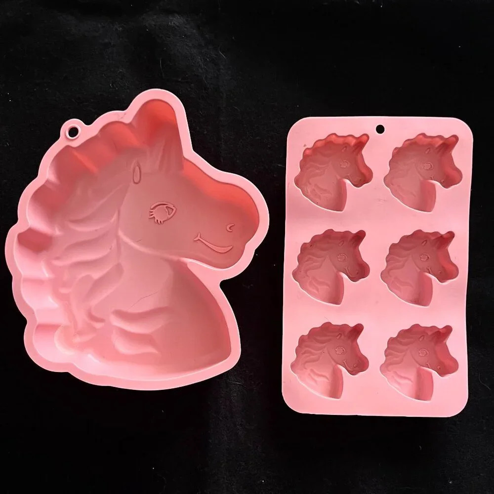 2 Pieces Bright Pink Unicorn Silicone Bakeware | Poshmark